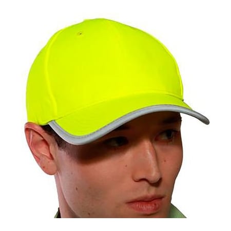 Tingley Job Sight Enhanced Visibility Baseball Hat, Polyester, Fluorescent Yellow-Green H70222.UN